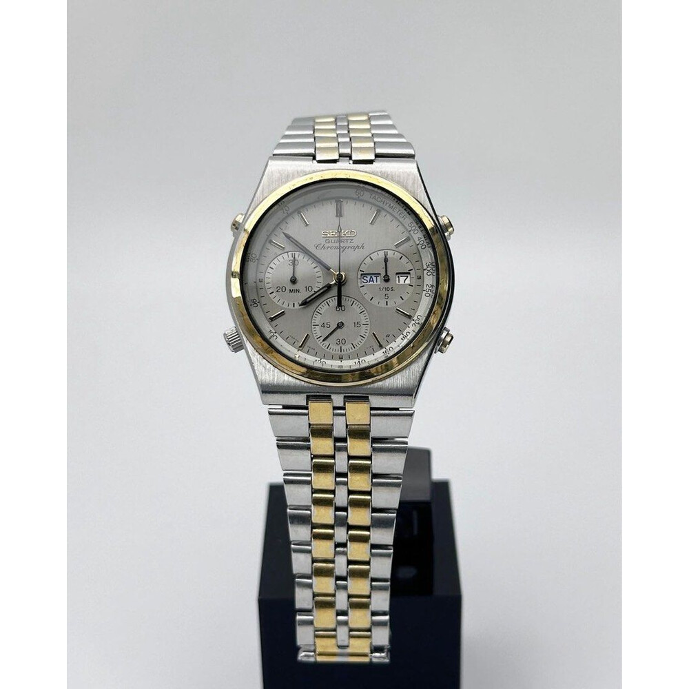 (SOLD!!) 37mm • 1987 Seiko “Speedmaster” James Bond 7a38-7080 Quartz Chronograph